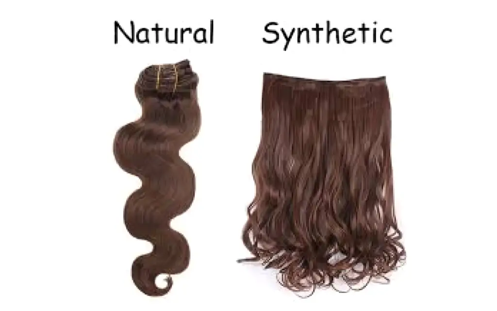 comparison of natural and synthetic hair.
