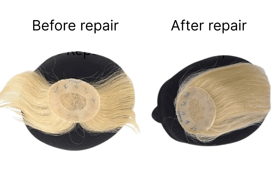 before and after picture of hair system