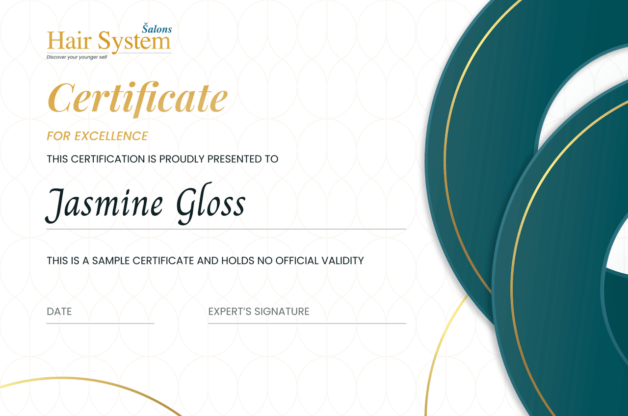 Sample Hair System Salons School completion certificate